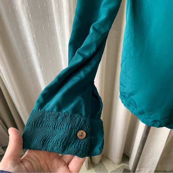 PRINCIPLES GREEN VINTAGE BLOUSE WITH TEXTURED COLLAR 12 - Picture 6 of 9